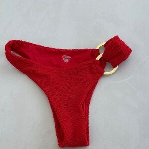 Monday Swimwear Scarlet Bikini Bottom with Gold Rings